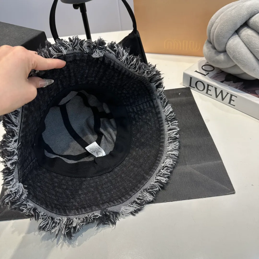 P70 Croxin spring and summer new denim fisherman hat, retro old street style, washed and torn edges, perfect for taking photos👑